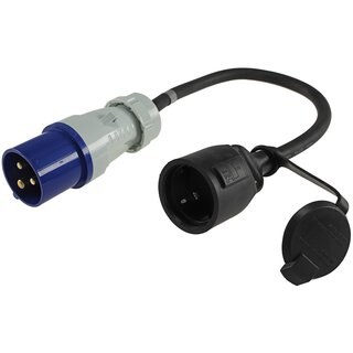CEE ADAPTER Schuko Kupplung Stecker 230V Camping Wohnwagen Boot IP44  3x2,5mm