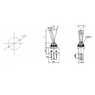 Kippschalter, beleuchtet, 3-polig,12V/20A, grn, langer Schalter, 2 Stellungen: EIN / AUS