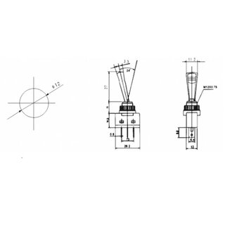 Kippschalter, beleuchtet, 3-polig,12V/20A, grn, langer Schalter, 2 Stellungen: EIN / AUS