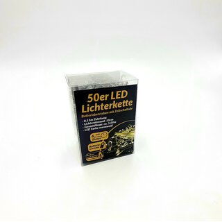 50er LED Lichterkette Innen & Aussen Zeitschaltuhr Batteriebetrieben  IP44