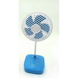 Mobiler Ventilator Tischventilator, 12,5 cm,Batteriebetrieben blau